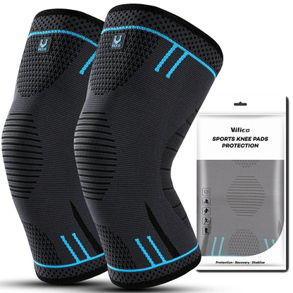 Compression Knee Brace Sleeve Elastic Support Pad for Gym Running Basketball