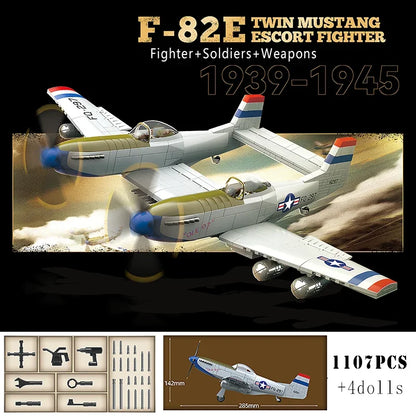 QUAN GUAN 100281 F-82E Twin Mustang Fighter Building Blocks Aircraft Toy Set