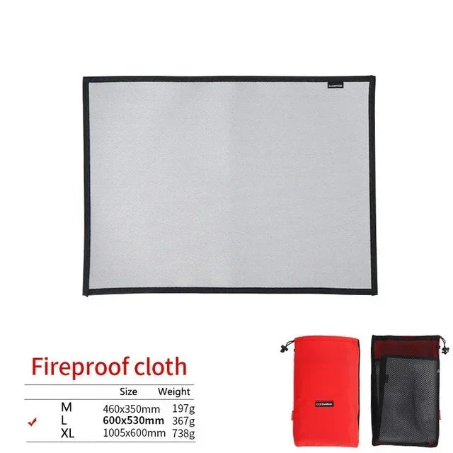 Outdoor Camping Fireproof Cloth BBQ Insulation Mat Flame Retardant Fiberglass Pad