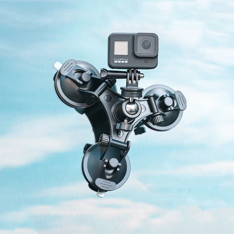 Suction Cup Car Mount for GoPro Hero 13-8 DJI Osmo Action w/ Adapter