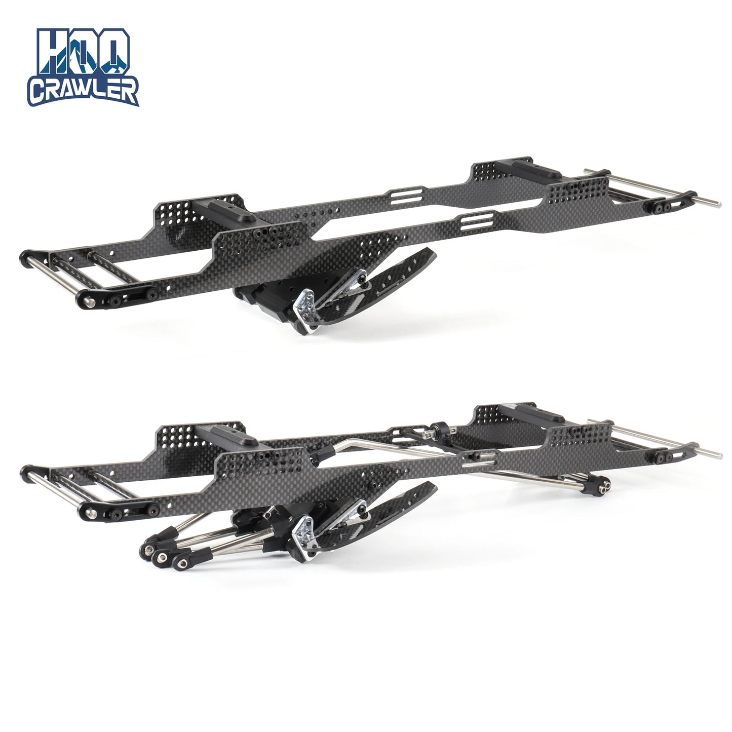 Carbon LCG Chassis Kit Delrin Skid Plate 1/10 RC Crawler Capra SCX10 II Comp