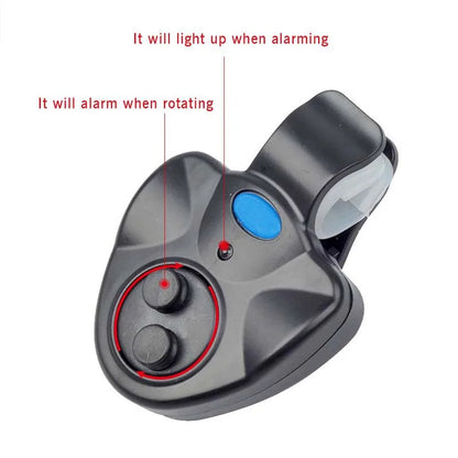 Electronic Fishing Rod Bite Alarm LED Sound Alert Bell Clip-On