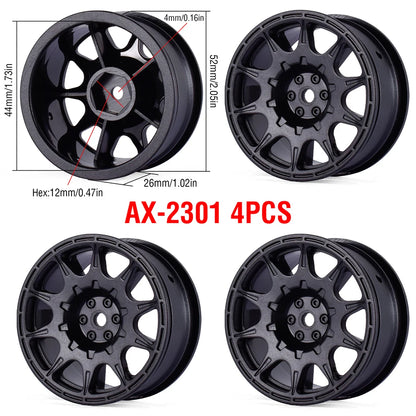 1/10 RC Wheels & Tires Set 12mm Hex On-Road Drift/Rally for Tamiya TT-02 Compatible Chassis