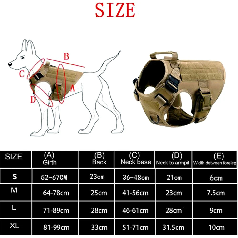 Tactical Military Vest Dog Harness & Leash Set for German Shepherds All Breeds