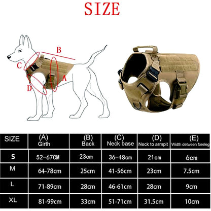 Tactical Military Vest Dog Harness & Leash Set for German Shepherds All Breeds