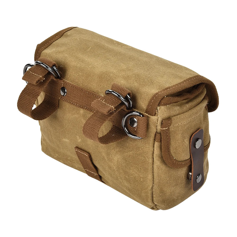 Waxed Canvas Motorcycle Saddlebag Waterproof Vintage Retro Side Bag - EXPROTAS