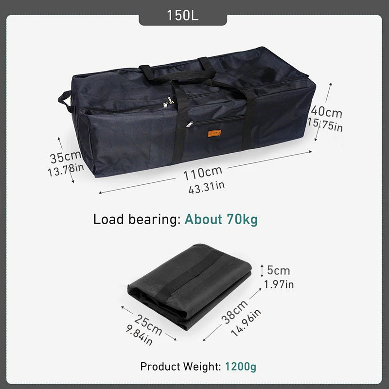 Westtune Camping Tools Storage Bag Folding Large Capacity Accessories Box Portbale Travel Bag for Family Outdoor Activities 100L-EXPROTAS