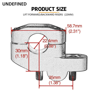 22mm 25mm 28mm Motorcycle Handlebar Riser Extension Back Moved For BMW Honda ATV
