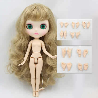 ICY DBS Blythe Doll 1/6 BJD Joint Body White Skin 30cm Custom Random Eyes