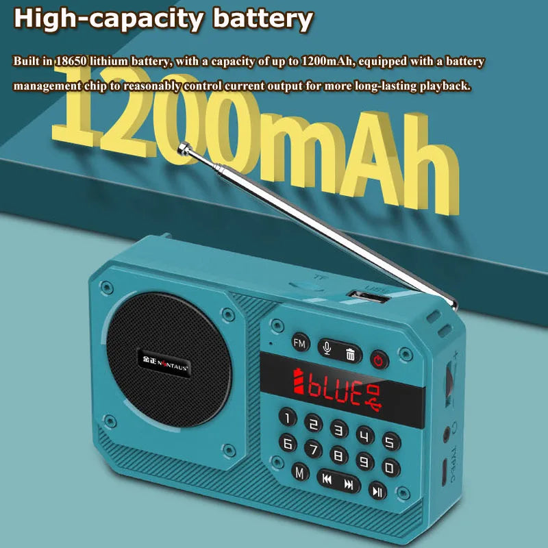 Mini Bluetooth Speaker Portable FM Radio USB TF Card Player
