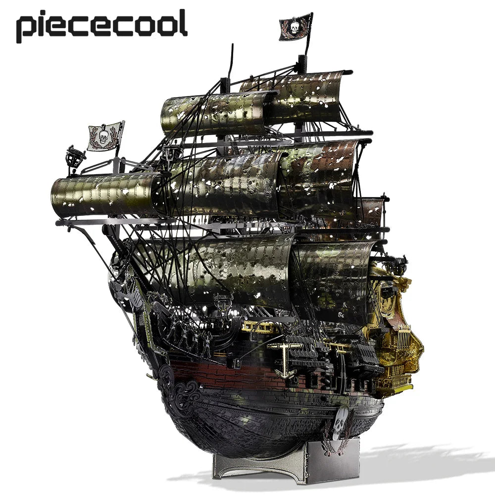 Piececool 3D Metal Puzzle The Queen Anne's Revenge Jigsaw Pirate Ship DIY Model Building Kits Toys for Teens Brain Teaser-EXPROTAS