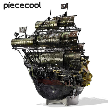 Piececool 3D Metal Puzzle The Queen Anne's Revenge Jigsaw Pirate Ship DIY Model Building Kits Toys for Teens Brain Teaser-EXPROTAS