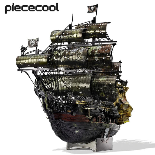 Piececool 3D Metal Puzzle The Queen Anne's Revenge Jigsaw Pirate Ship DIY Model Building Kits Toys for Teens Brain Teaser-EXPROTAS