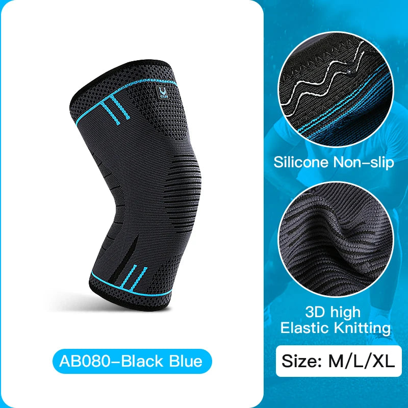 Compression Knee Brace Sleeve Elastic Support Pad for Gym Running Basketball