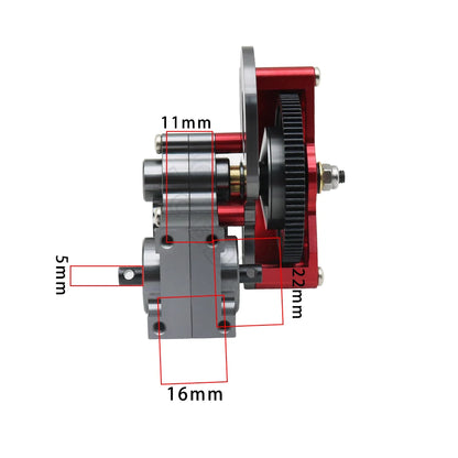 1/10 RC Crawler Metal Transmission Gearbox w/ Motor Gear for Axial SCX10