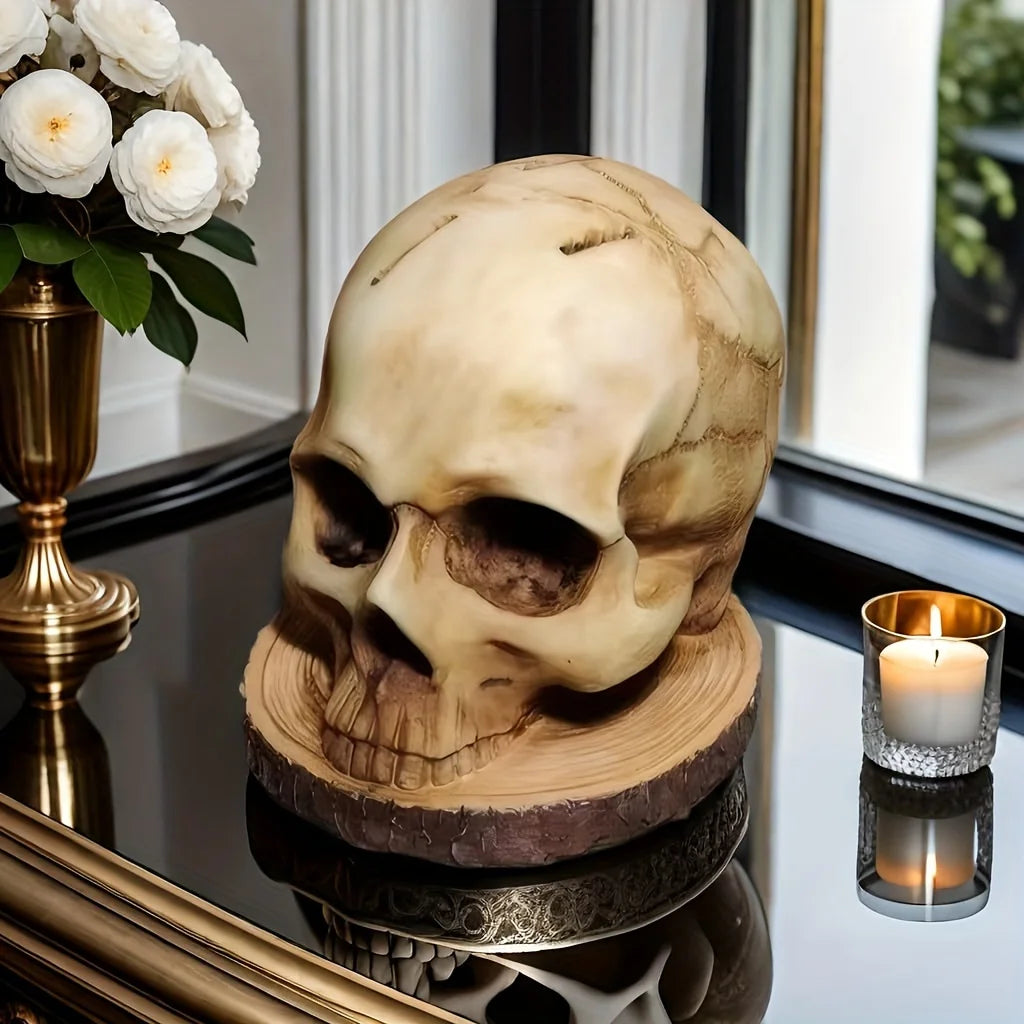 Kitchen Knives Holder Skull Resin Stand Horror Decor Storage Rack