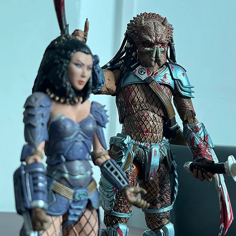 Alien VS Predator Masked Scar Elder Predator Machiko Noguchi Life Death Hornhead Action Figure Model Collection Birthday Gifts-EXPROTAS