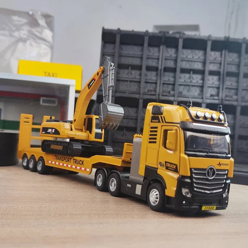 1/50 Scale Alloy Engineering Vehicle Model Set Diecast Excavator Transporter Car Toys Kids Boys Gift Tank Voiture Miniature-EXPROTAS