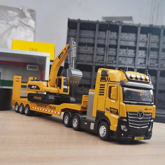 1/50 Scale Alloy Engineering Vehicle Model Set Diecast Excavator Transporter Car Toys Kids Boys Gift Tank Voiture Miniature-EXPROTAS