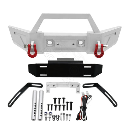 1/10 RC Crawler Metal Front & Rear Bumper Set w/ LED for Axial SCX10 III - EXPROTAS