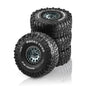 4PCS 1.9 Inch Beadlock Wheel Rims & Rubber Tire for 1/10 RC Rock Crawler Axial SCX10 RR10 AX10 Wraith 90048 90018 KM2-EXPROTAS