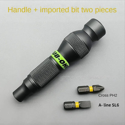 Precision Aluminum Alloy Handle for 1/4" Hex Bits Mini Screwdriver Holder Tool