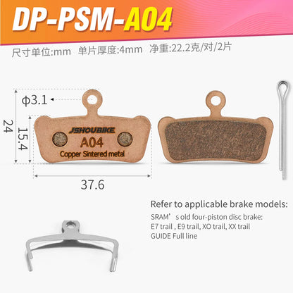 JSHOUBIKE Copper Sintered Disc Brake Pads for Shimano MT200 XT XTR Avid BB5 BB7