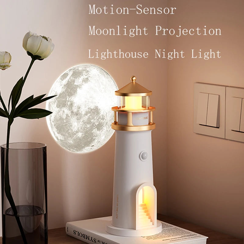 Moon Night Light Projection Lamp Bluetooth Remote Control Music Lighthouse