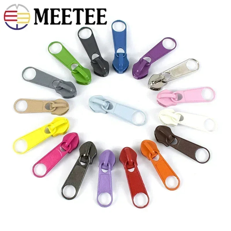 50/100/200Pcs 3#5# Zipper Slider For Nylon Zippers Bag Garment Zip Puller Backpack Pocket Zips Repair Kit DIY Sewing Accessories