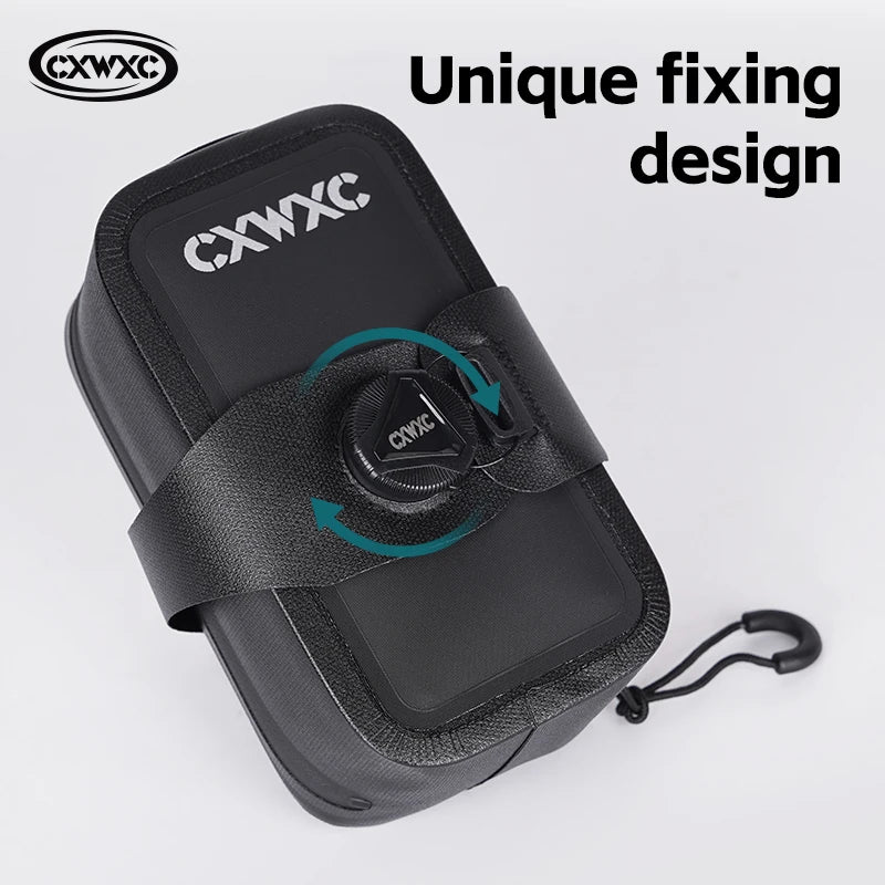 Waterproof Bike Saddle Bag CXWXC 0.6L TPU Hard Shell BOA Tail Pouch