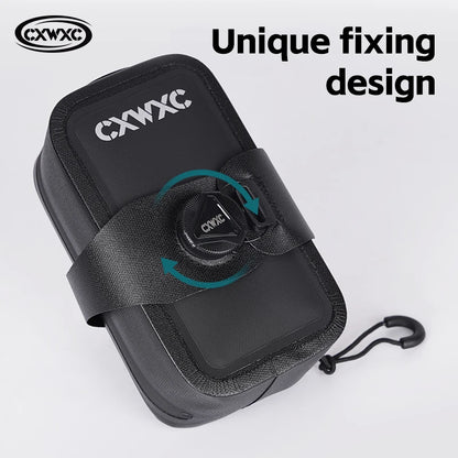 Waterproof Bike Saddle Bag CXWXC 0.6L TPU Hard Shell BOA Tail Pouch