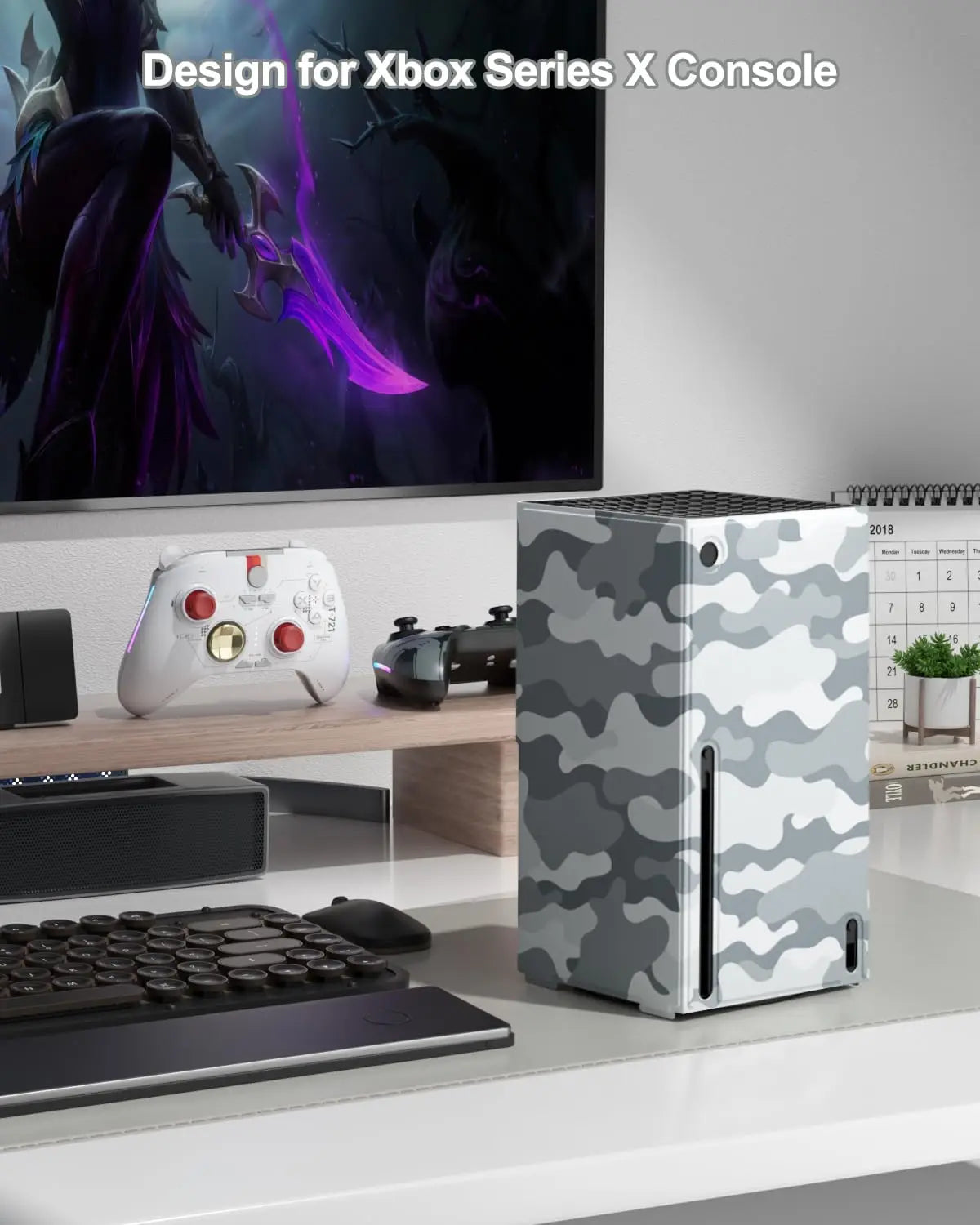 Aolion PU Decal Full Set For Xbox Series X/S Protective Shell Cover Faceplate