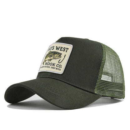 Mesh Fishing Cap Snapback Trucker Hat Breathable Unisex Outdoor