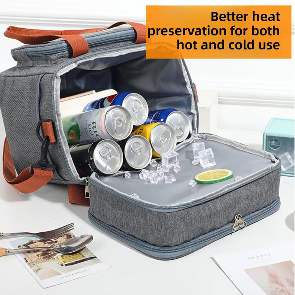 Insulated Lunch Bag Large Thermal Tote Cooler Box for Work Picnic Travel