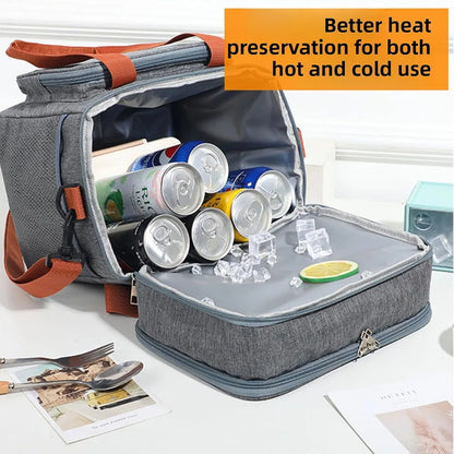 Insulated Lunch Bag Large Thermal Tote Cooler Box for Work Picnic Travel