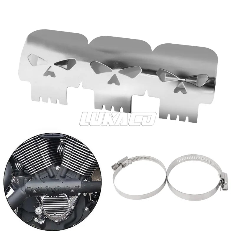 Universal Motorcycle Exhaust Pipe Heat Shield Cover Muffler Protector Guard Moto Accessories Fit For Harley Honda Yamaha Custom-EXPROTAS