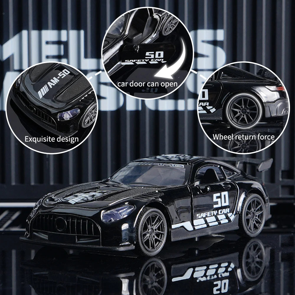 Alloy Sports Car Black 10.6cm Diecast Model for Car Enthusiasts