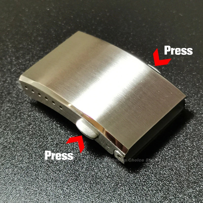 Stainless Steel Deployment Clasp for Seiko Watch Band 18mm 20mm 22mm Silver