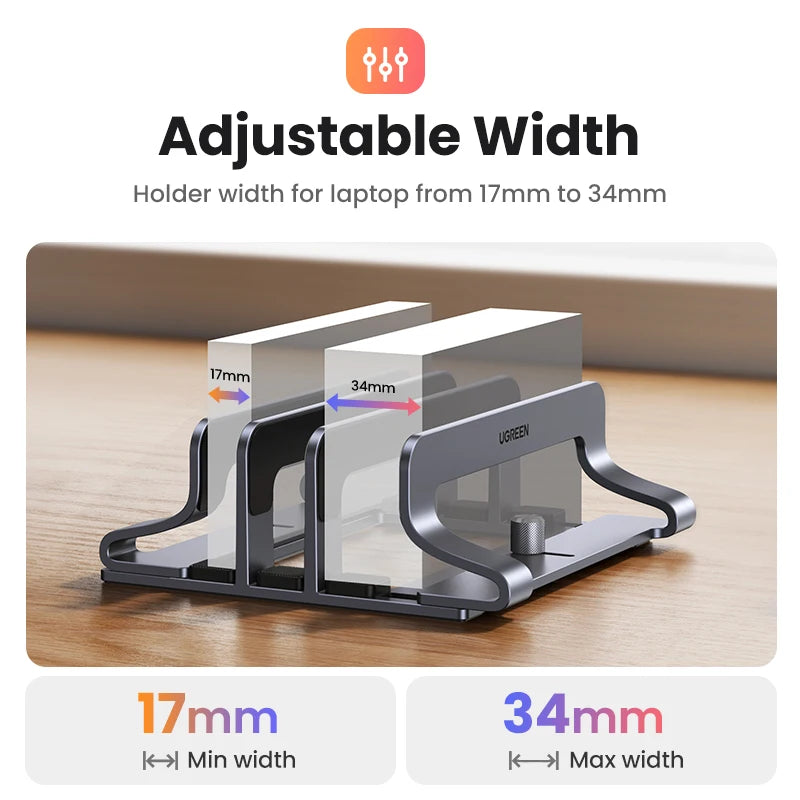 UGREEN Vertical Laptop Stand For MacBook Air Pro Triple Slots Aluminum Notebook Stand For MacBook Pro Tablet iPad Phone Holder-EXPROTAS