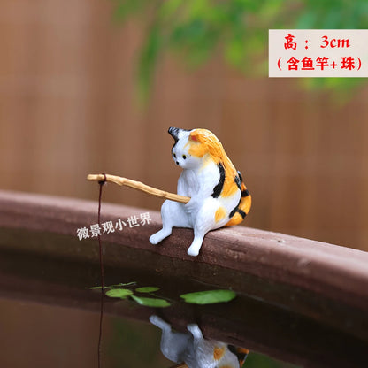 Decoration Mini Fishing Garden Ornament for Fish Tank Pond