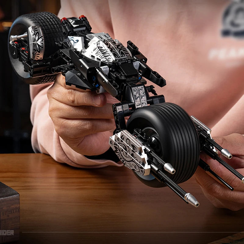 Bat Motorcycle MOC Building Blocks Dark Knight Vehicle Model Bricks Toy Gift