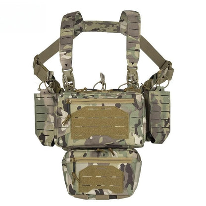 YAKEDA Tactical Chest Rig Vest Modular Molle w/ Mag Pouch Laser-Cut Adjustable