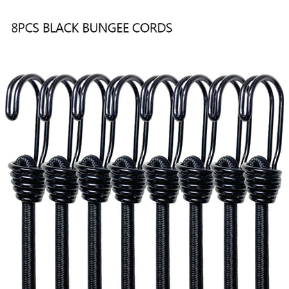 8Pcs 60cm Elastic Straps Bungee Cords with Hooks for Luggage Car Bike