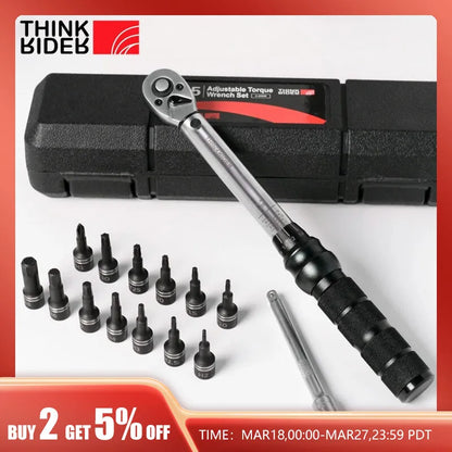 ThinkRider Professional NL-15 PRO Bicycle Bike Torque Wrench 2-20N·m Allen Key Tool Socket Spanner Set Kit-EXPROTAS