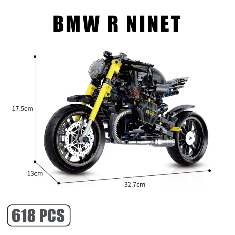 Technical Motorcycle Building Blocks Harley-Style Motorbike Racer Model Toy Gift