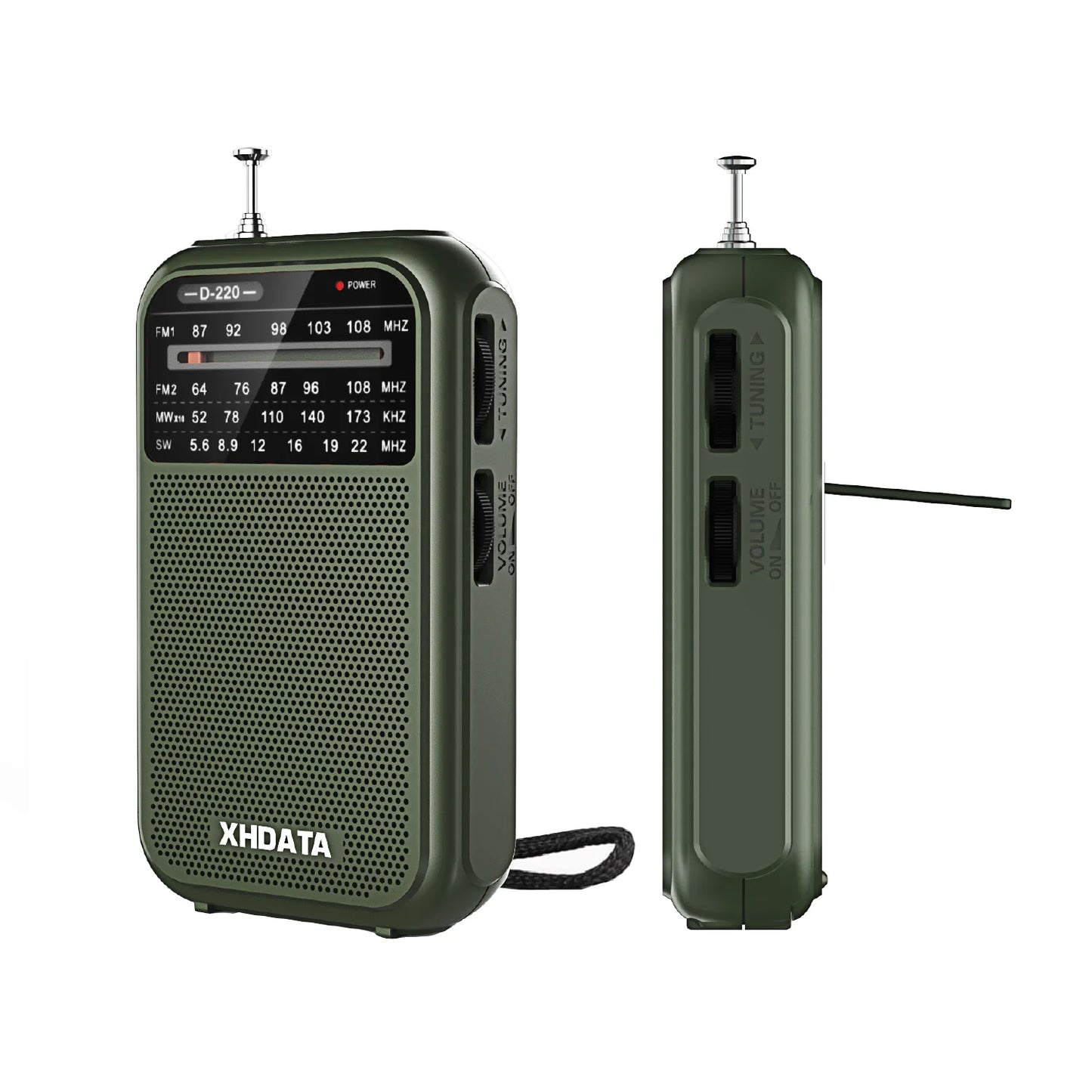 XHDATA D-220 Retro Radio | AM FM SW 4 Band DSP Pocket Portable Receiver