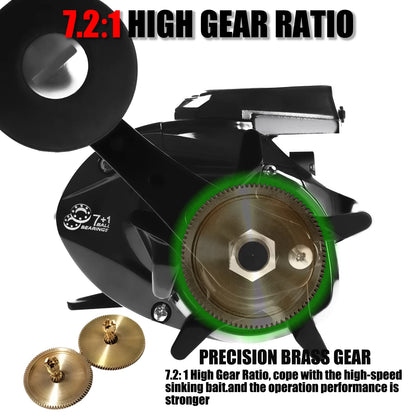 SAMOLLA Baitcasting Fishing Reel Electronic Big Led Screen High Speed 7.2:1 10kg Saltwater Waterproof Cast Drum Wheel Casting-EXPROTAS