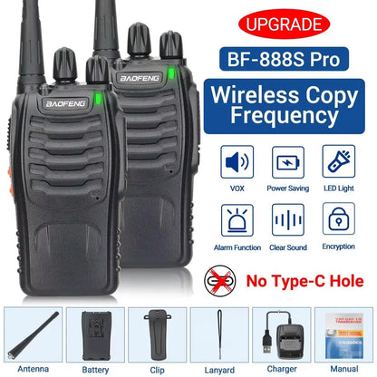 2x Walkie Talkie Baofeng BF-88E Long Range 400-470MHz Two Way Radio