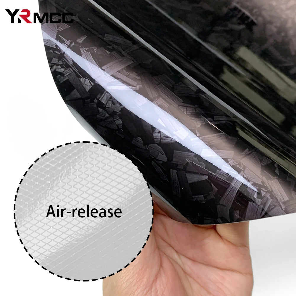 Carbon Fiber Film Glossy Black Car Body Film Forged Carbon Fiber Vinyl Wrap Film Self Adhesive Decal Sticker for Car Accessories-EXPROTAS