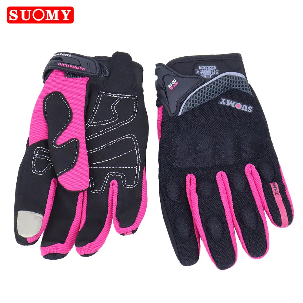 Suomy Summer Full Finger Motorcycle Gloves Breathable Touch Screen Wear-Resistant